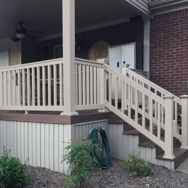 Weatherables Hallandale 3.5 ft. H x 8 ft. W Vinyl Tan Railing Kit