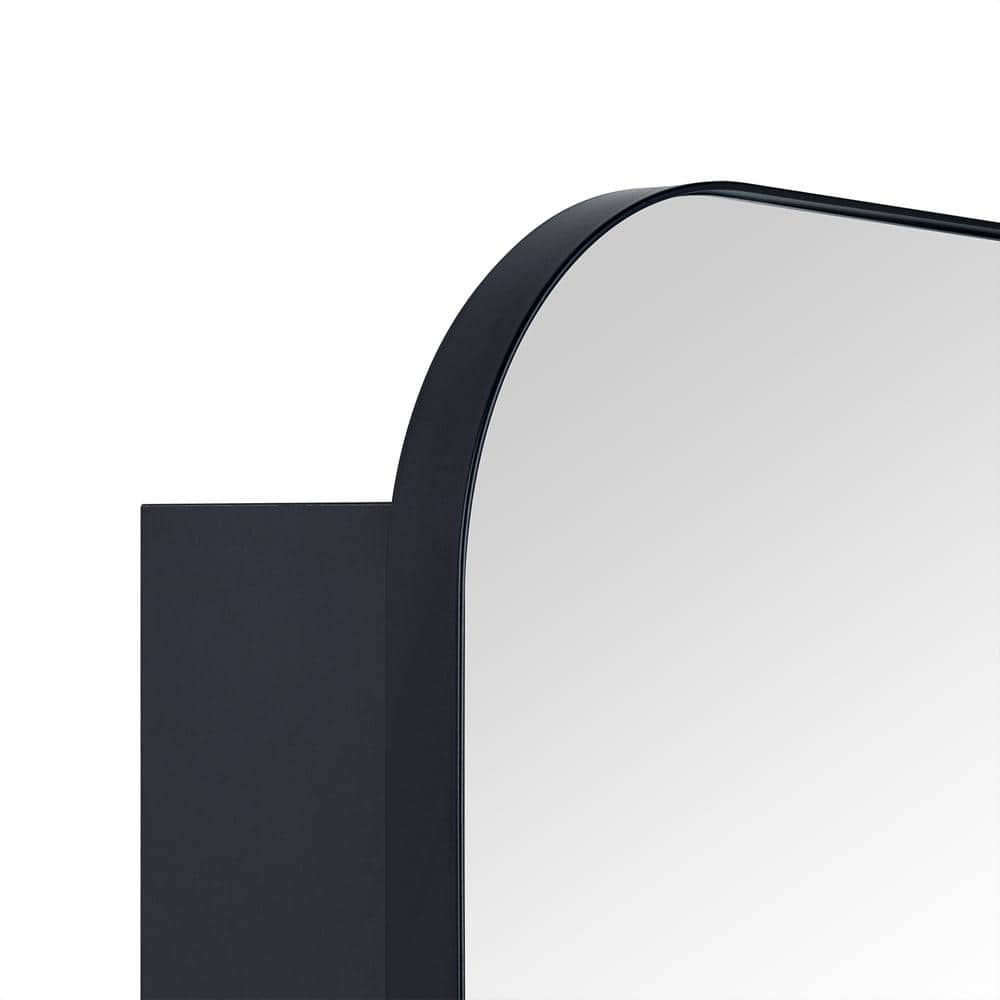 Matt Black Stainless Steel Rectangular Medicine Cabinet with Mirror, 22'' x 30''