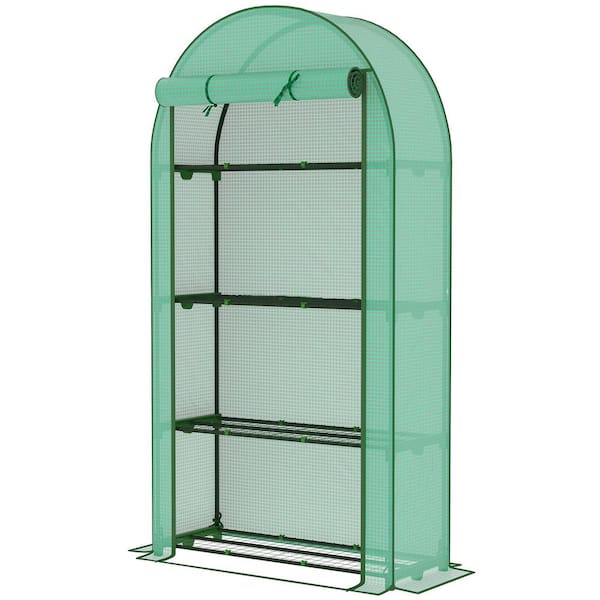 18 in. W x 41 in. D x 63 in. H Lean-to Greenhouse Portable Greenhouse with 4 Shelves UV Resistant for Holding Flower