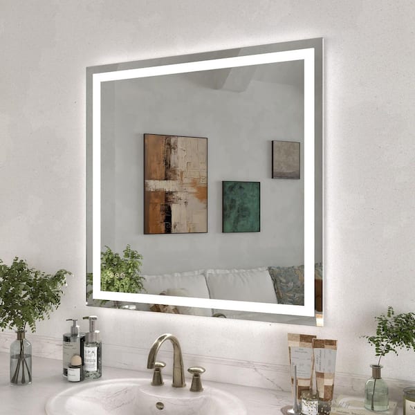 Aura 60 in. W x 36 in. H Rectangular Frameless LED Light Dimmable Anti-Fog Wall Bathroom Vanity Mirror