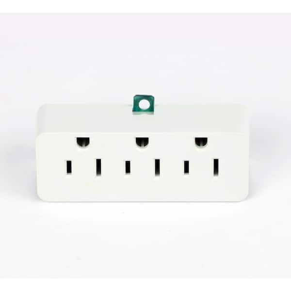 2 to 3-Prong Triple Outlet Adapter