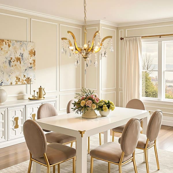 TOZING 20 in. Modern Gold Sputnik Matte Semi-Flush Mount Ceiling