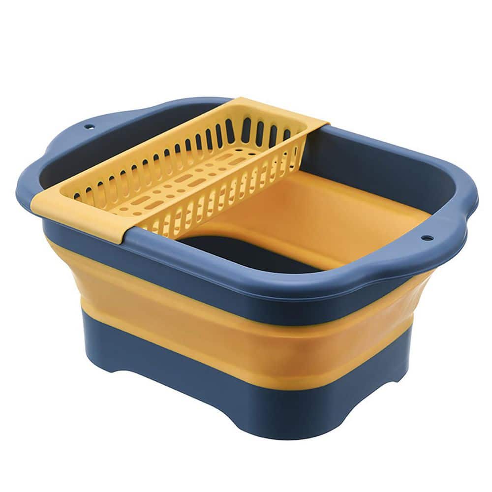 Collapsible Dish Basin with Drain Plug, Handles and Foldable Wash Tub for Outdoor Use, Yellow price history on PriceWatchPro