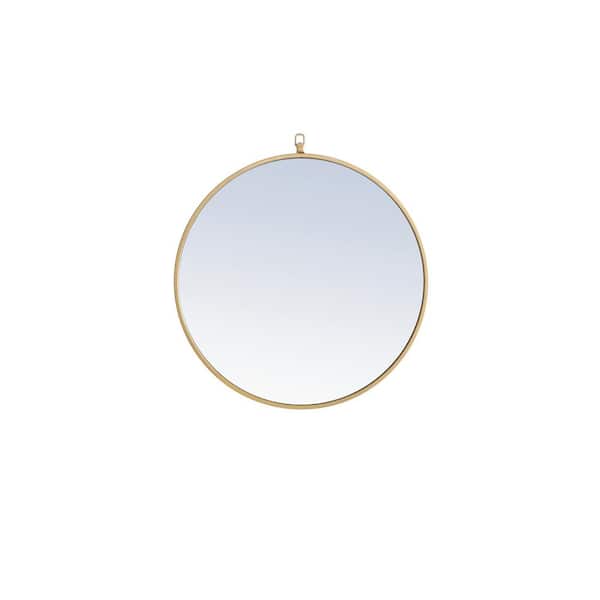 Unbranded Medium Round Brass Modern Mirror (24 in. H x 24 in. W)
