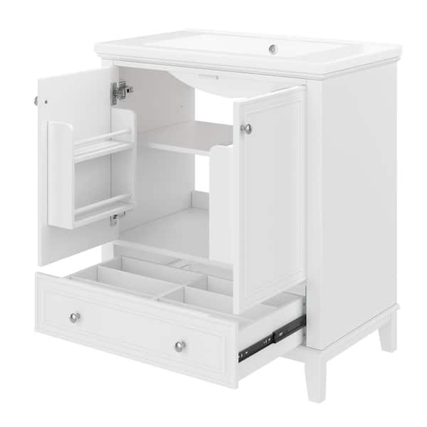 COWLOWN 30 in. W x 18.1 in. D x 33.8 in. H Bathroom White Linen Cabinet