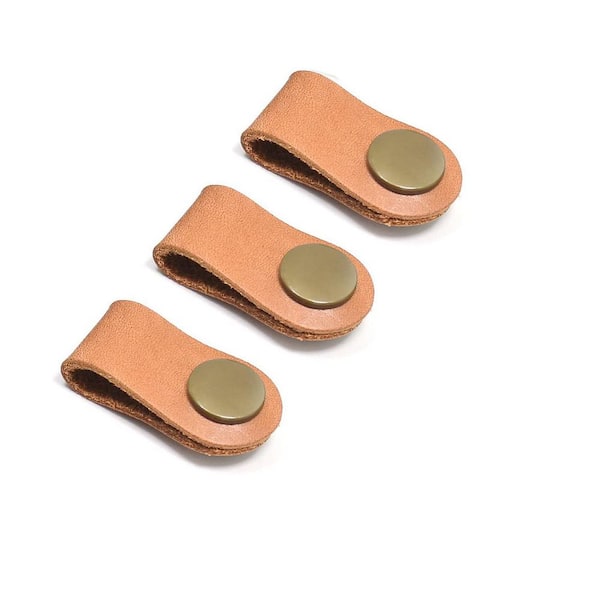 Leather Cord Organizer Cable Management Holder Orange 5 Pack Earbud Case Headphone Winder Phone Earphone Clips