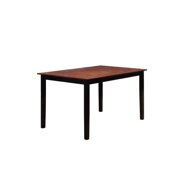 Linon Home Decor Cayman Walnut and Black Moisture Resistant Dining Table