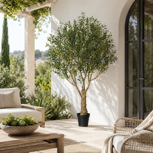 DR.Planzen 8ft.Artificial Olive Tree Indoor/Outdoor, Faux Plant