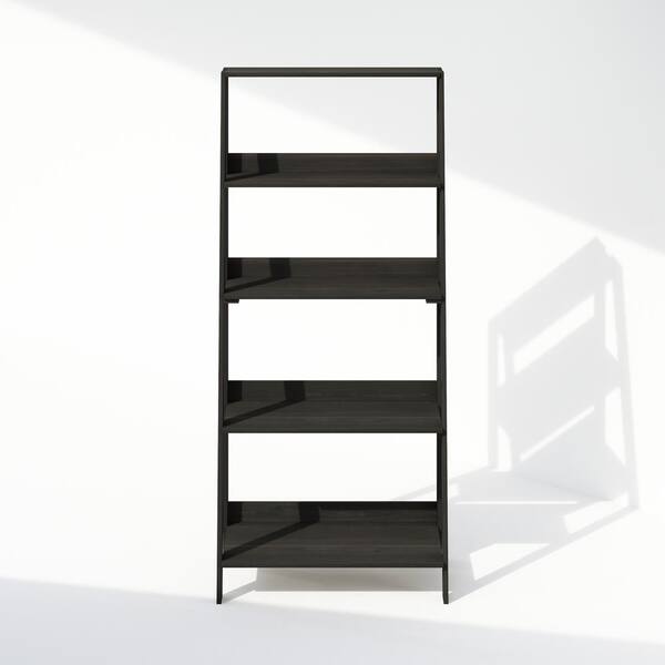 Furinno Ladder 53.54 in. Tall Espresso Wood 5-Shelf Bookcase