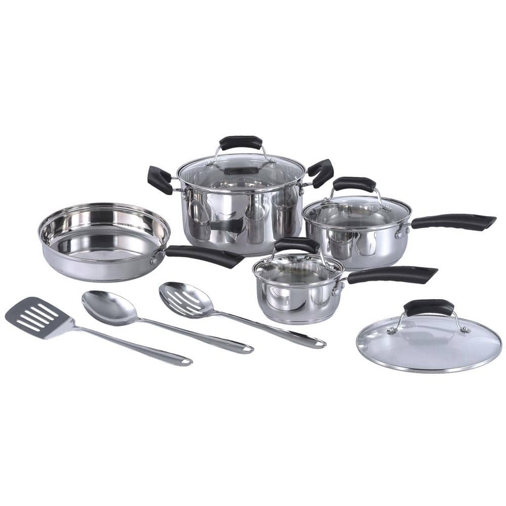 11 Pieces/set Stainless Steel Kitchen Cookware Set with Gold Stay