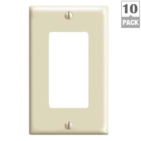 Leviton 1-Gang Ivory Decora/Rocker Plastic Standard Wall Plate (10-Pack) 80401-IMP
