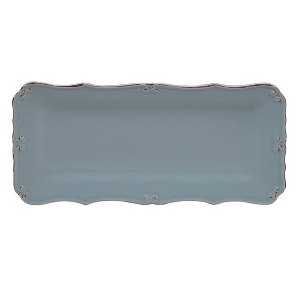 Certified International Vintage Blue Ceramic Bread Tray