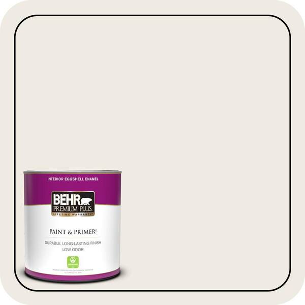 BEHR PREMIUM PLUS 1 qt. #GR-W08 Arcade White Eggshell Enamel Low Odor Interior Paint & Primer