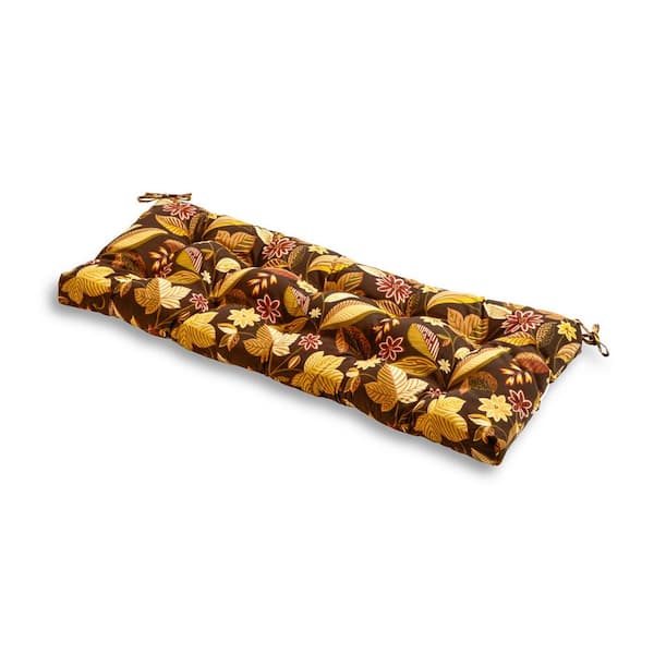 Greendale Home Fashions Timberland Floral Rectangle Outdoor Bench Cushion