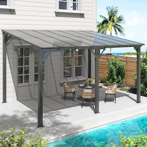 VIWAT 10-Feet x 14-Feet Hardtop Sloping Pitched Roof Gazebo with Aluminum Frame