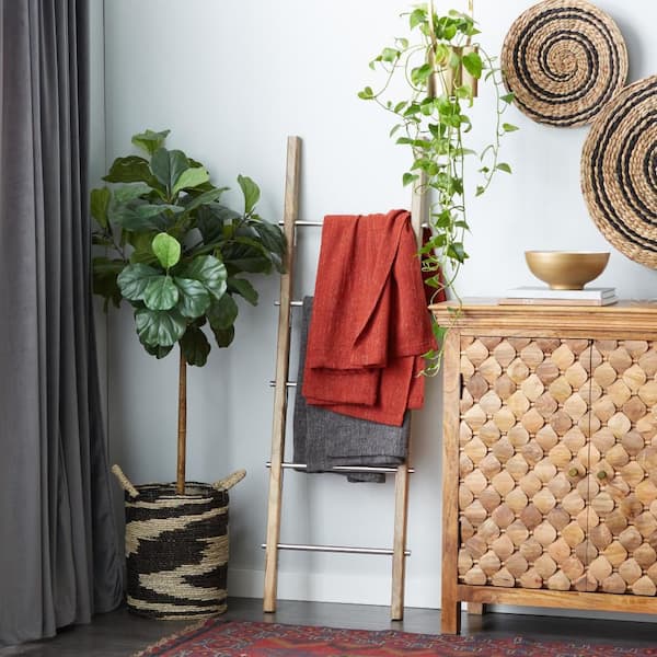 59 in. Brown Stainless Steel Contemporary Ladder