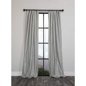 Lucille 54 in. x 63 in. Solid Blackout Thermal Rod Pocket Curtain Single Panel in Gray