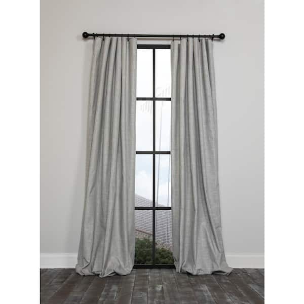Manor Luxe Gray Thermal Rod Pocket Blackout Curtain - 54 in. W x 96 in. L