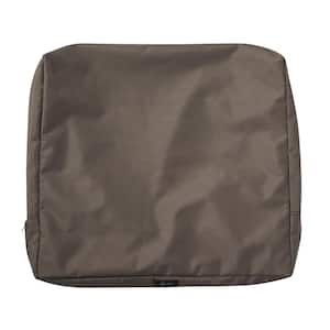 Ravenna 23 in. W x 20 in. H x 4 in. D Patio Back Cushion Slip Cover in Dark Taupe