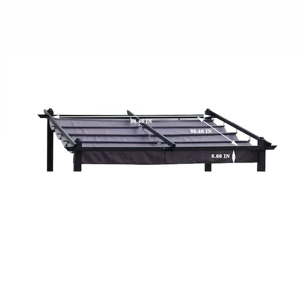Unbranded 1-Piece Universal 10 ft. x 10 ft. Gray Polyester Fabric Canopy Cover Replacement Outdoor Retractable Pergola Canopy