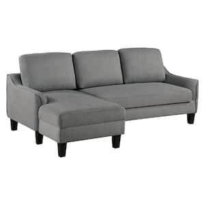 Lester Chaise Sleeper Sofa in Grey Fabric