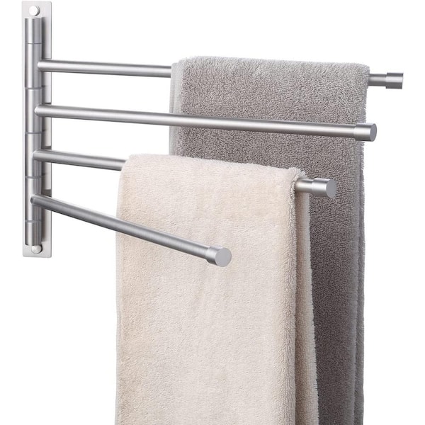 Wall Mount Bathroom Towel Rack Towel Bar Bath Robe Towel Holder Rustproof  Storage with Hooks er for Balcony Kitchen Hotel , 23.62x8.27x7.36inch 