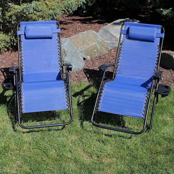 navy blue sling patio chairs