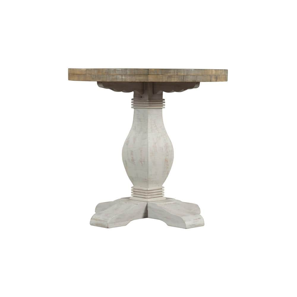 Martin Svensson Home Napa Round End Table  White Stain and Reclaimed Natural