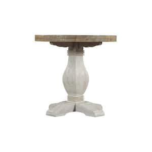 Napa 25 in. H White Stain and Reclaimed Natural Round End Table