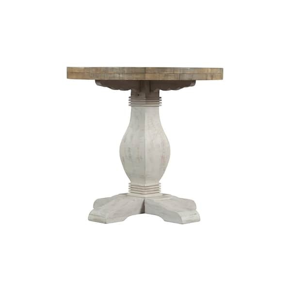 Martin Svensson Home Napa 25 in. H White Stain and Reclaimed Natural Round End Table