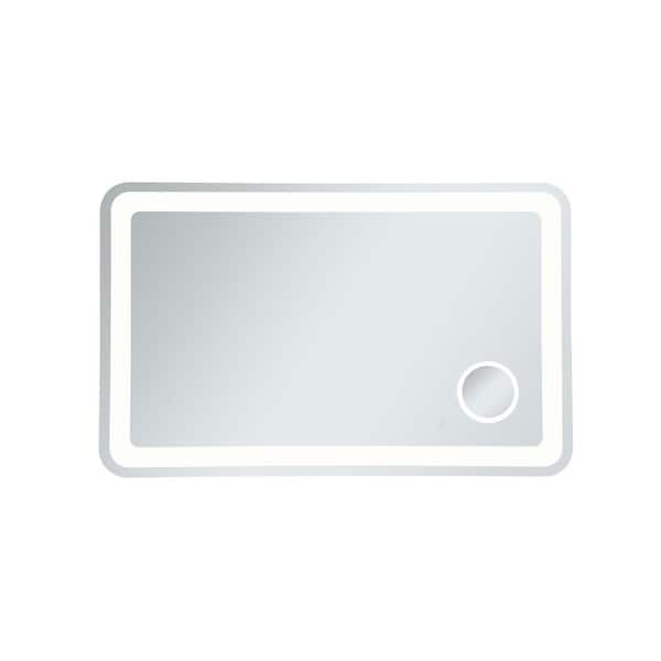 Unbranded Simply Living 48 in. W x 30 in. H Large Rectangular Frameless Magnifying Wall Bathroom Vanity Mirror in Glossy White