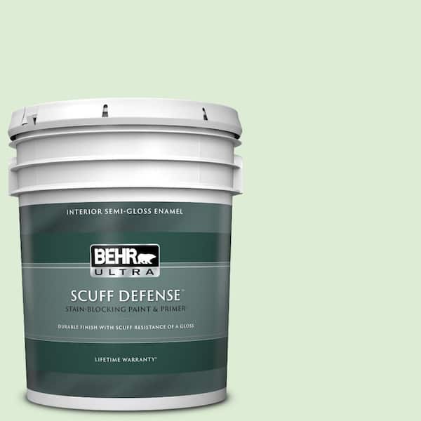 BEHR ULTRA 5 gal. #M390-2 Misty Meadow Extra Durable Semi-Gloss Enamel Interior Paint & Primer