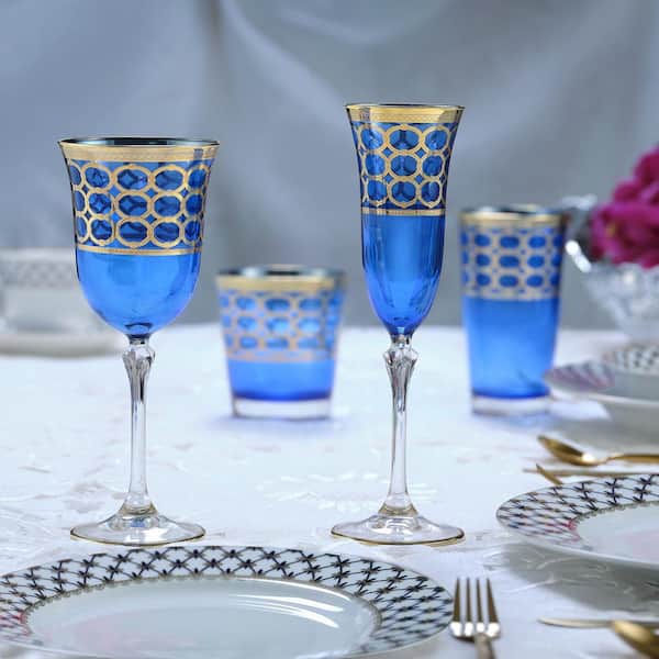 Modern Cobalt Blue Wine Glasses
