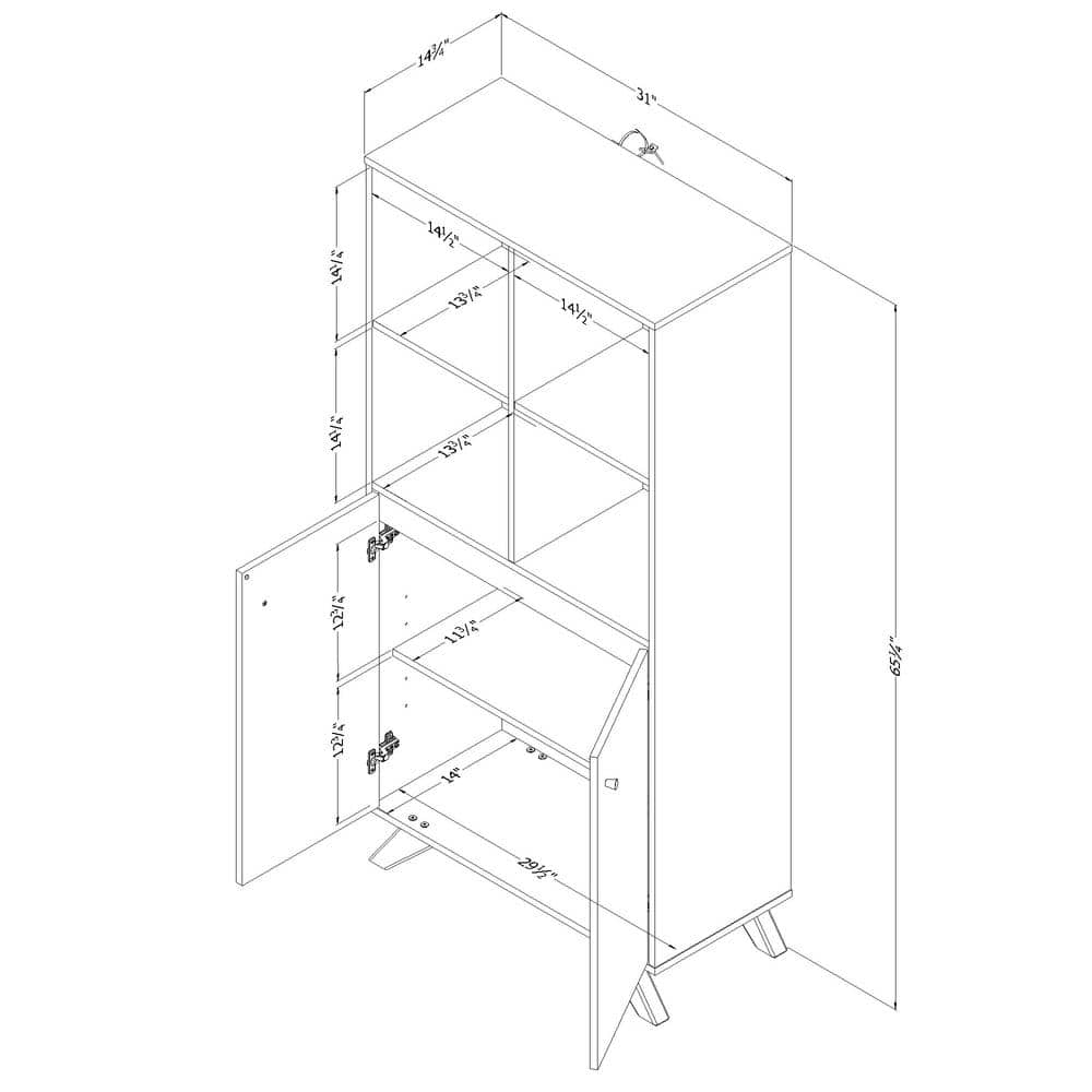 White Adjustable Shelving Scandinavian Storage Unit