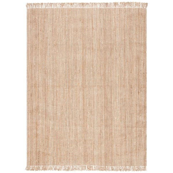 Natural Fiber Beige 11 ft. x 15 ft. Woven Frayed Area Rug