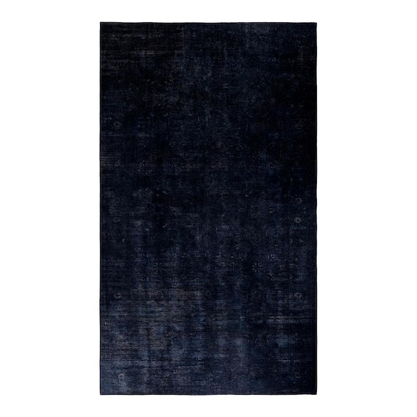 Overdyed Black 9 ft. 1 in. x 15 ft. 4 in. Wool Indoor Area Rug