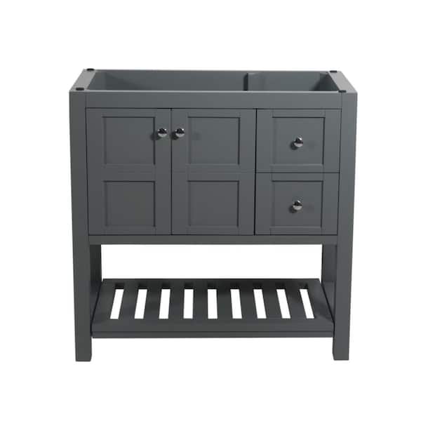 Unbranded Manhattan 36 in. W x 18 in. D x 35 in. H Single Bath Vanity Cabinet without Top in Charcoal Gray