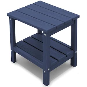 Adirondack Square Resin Outdoor Side Table in Navy
