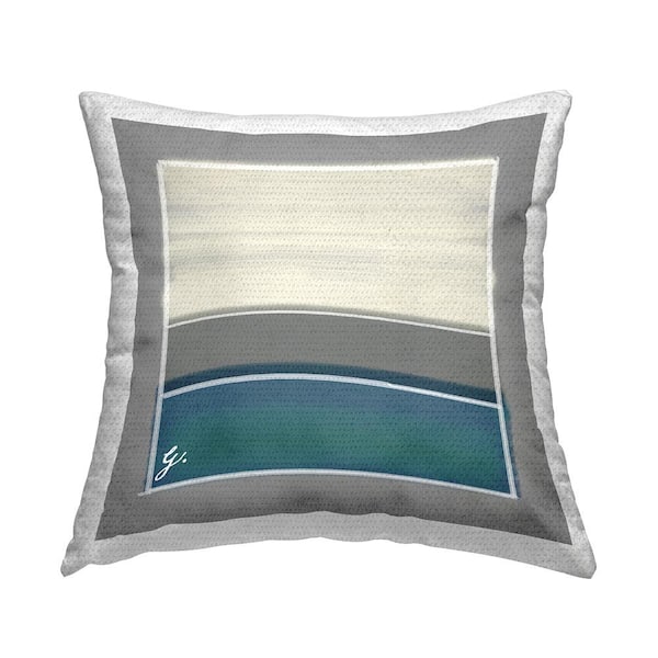 Stupell Industries Blue Accent Stripe Shapes Blue Square Outdoor Throw Pillow