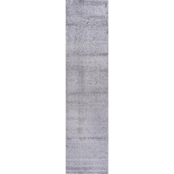 Haze Solid Low-Pile Gray 2 ft. x 12 ft. Runner Rug