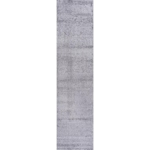 Haze Solid Low-Pile Gray 2 ft. x 12 ft. Runner Rug