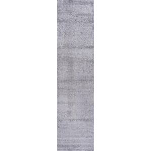 Haze Solid Low-Pile Gray 2 ft. x 16 ft. Runner Rug