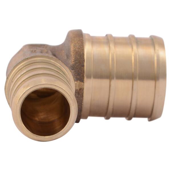 PEX 3/4" Barb x 1/2" Barb 90° Degrees Brass Reducing Elbow Ell 20 Pack 