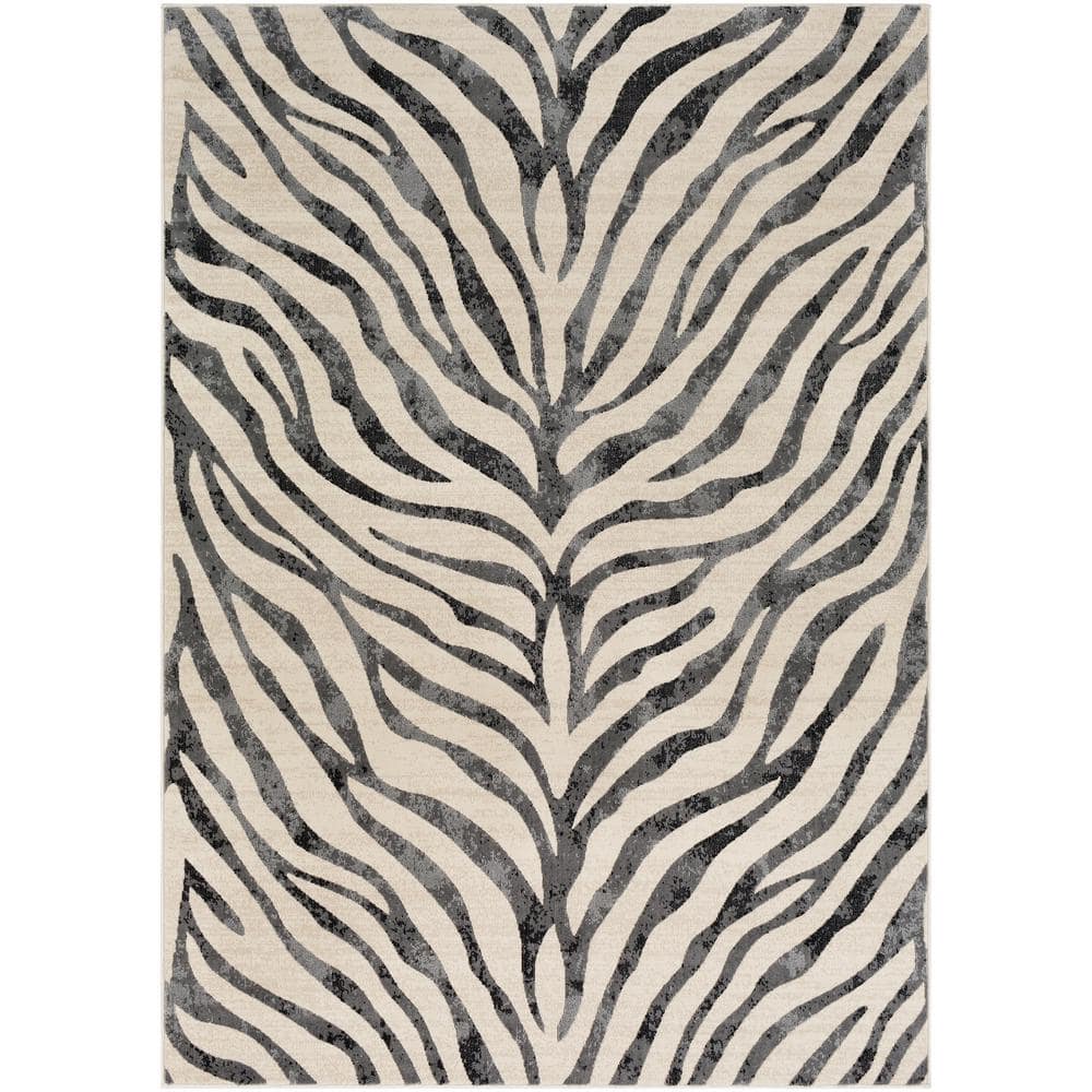 Astvin Black 3 ft. 11 in. x 5 ft. 7 in. Animal Print Area Rug price history on PriceWatchPro