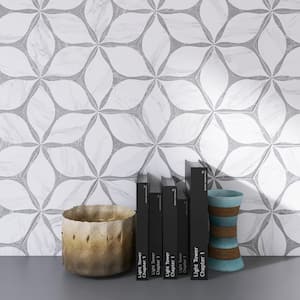 Corola Gray Hexagon 8.9 in. x 7.7 in. Matte Porcelain Tile Sample