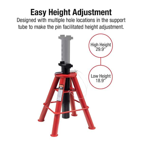 SUNEX TOOLS 10-Ton Medium Height Pin Type Jack Stands (Pair) 1310 - The  Home Depot