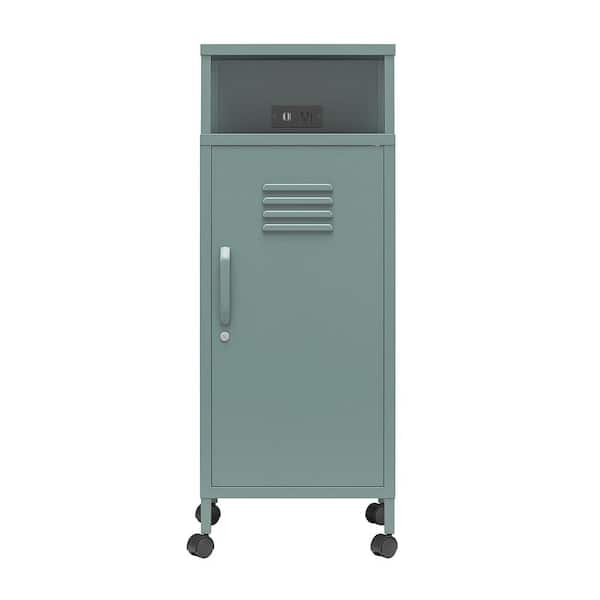 Cache Metal Locker Style Wheeled Storage Cart in Hunter Green