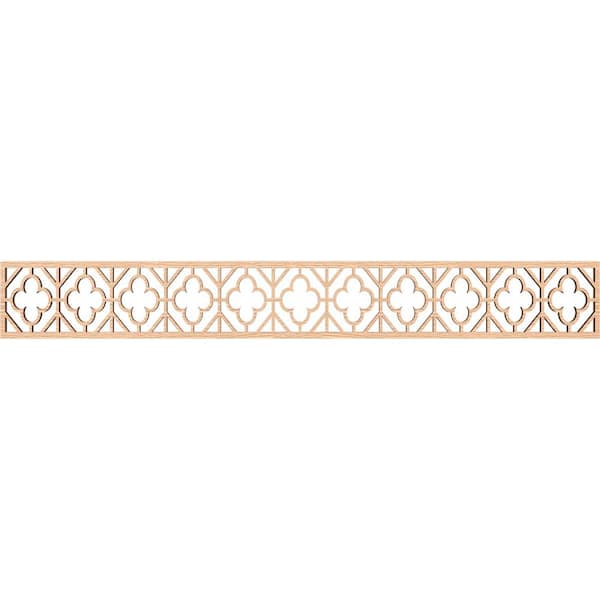 Ekena Millwork Hazelton Fretwork 0.375 in. D x 46.5 in. W x 6 in. L Red Oak Wood Panel Moulding