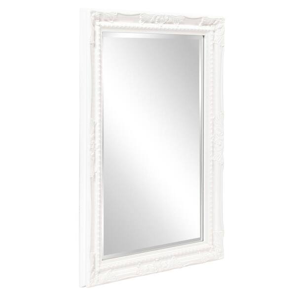 Marley Forrest - Medium Rectangle Glossy White Beveled Glass Mirror (24 in. H x 36 in. W)