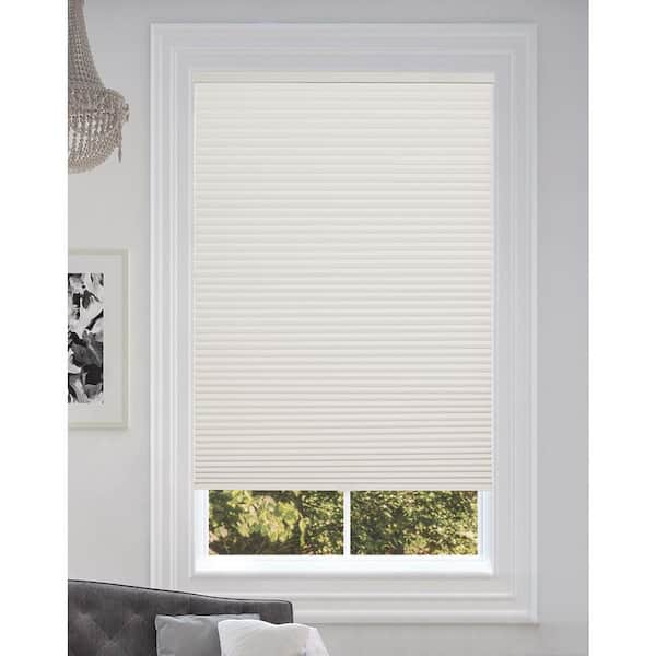 BlindsAvenue White Dove Cordless Blackout Fabric Cellular Honeycomb Shade, 9/16 in. Single Cell, 32.5 in. W x 48 in. L